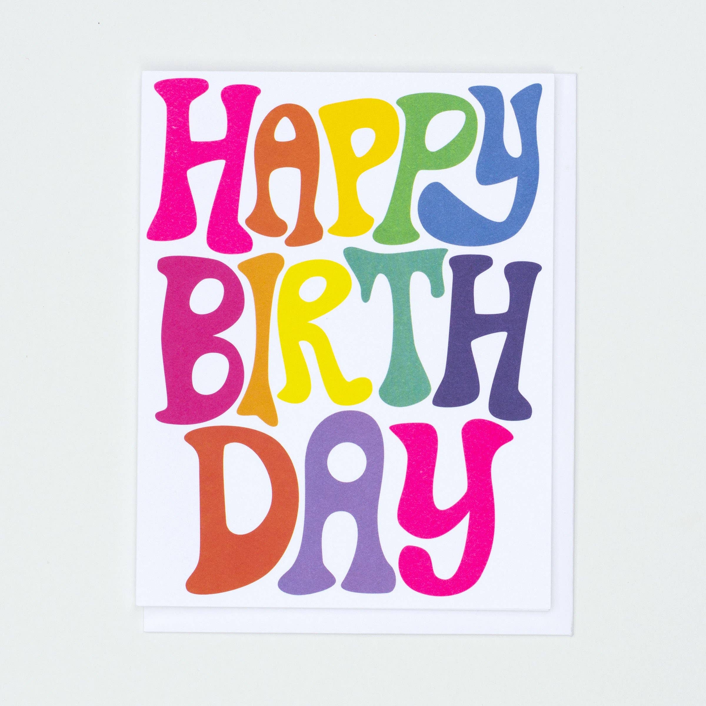 Bubble Rainbow Letters Birthday Card