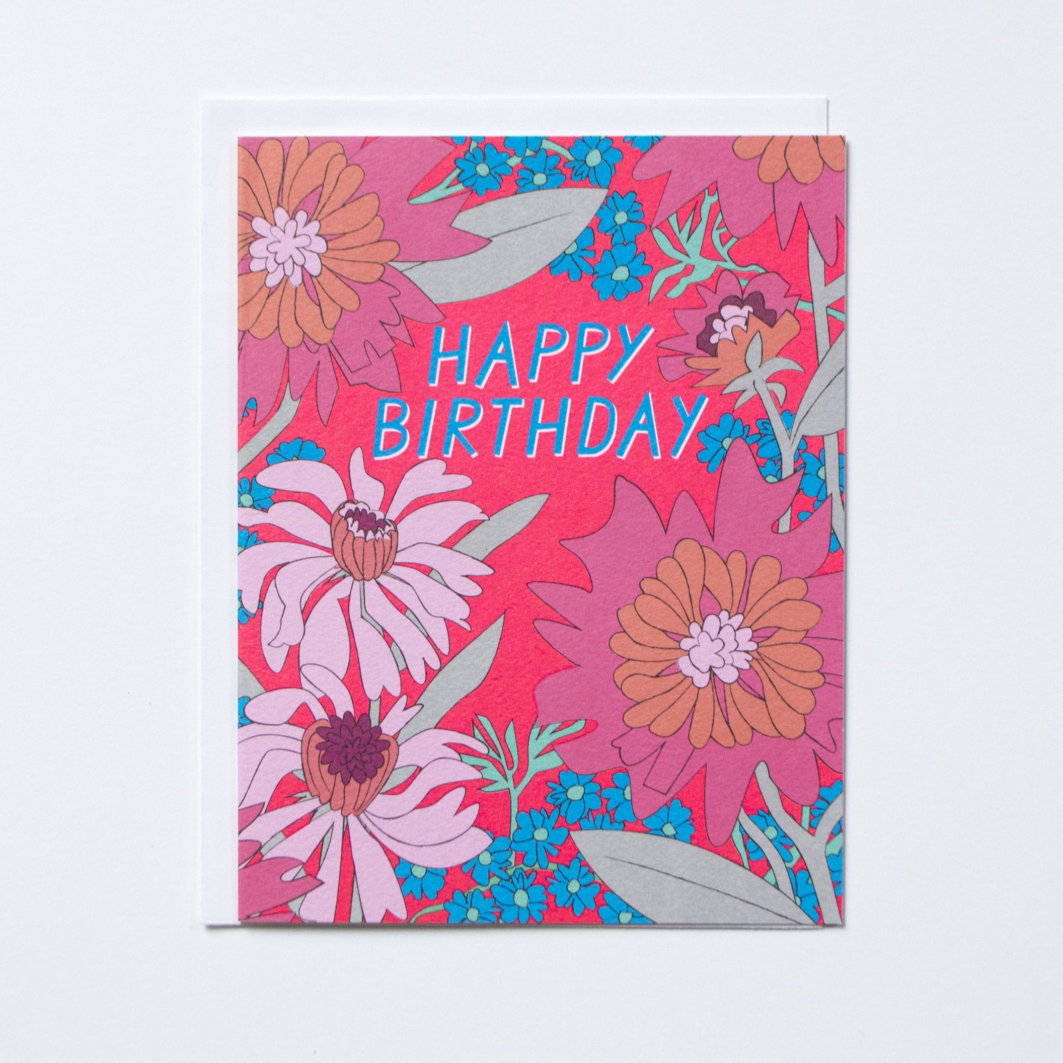 60s Floral Birthday Card