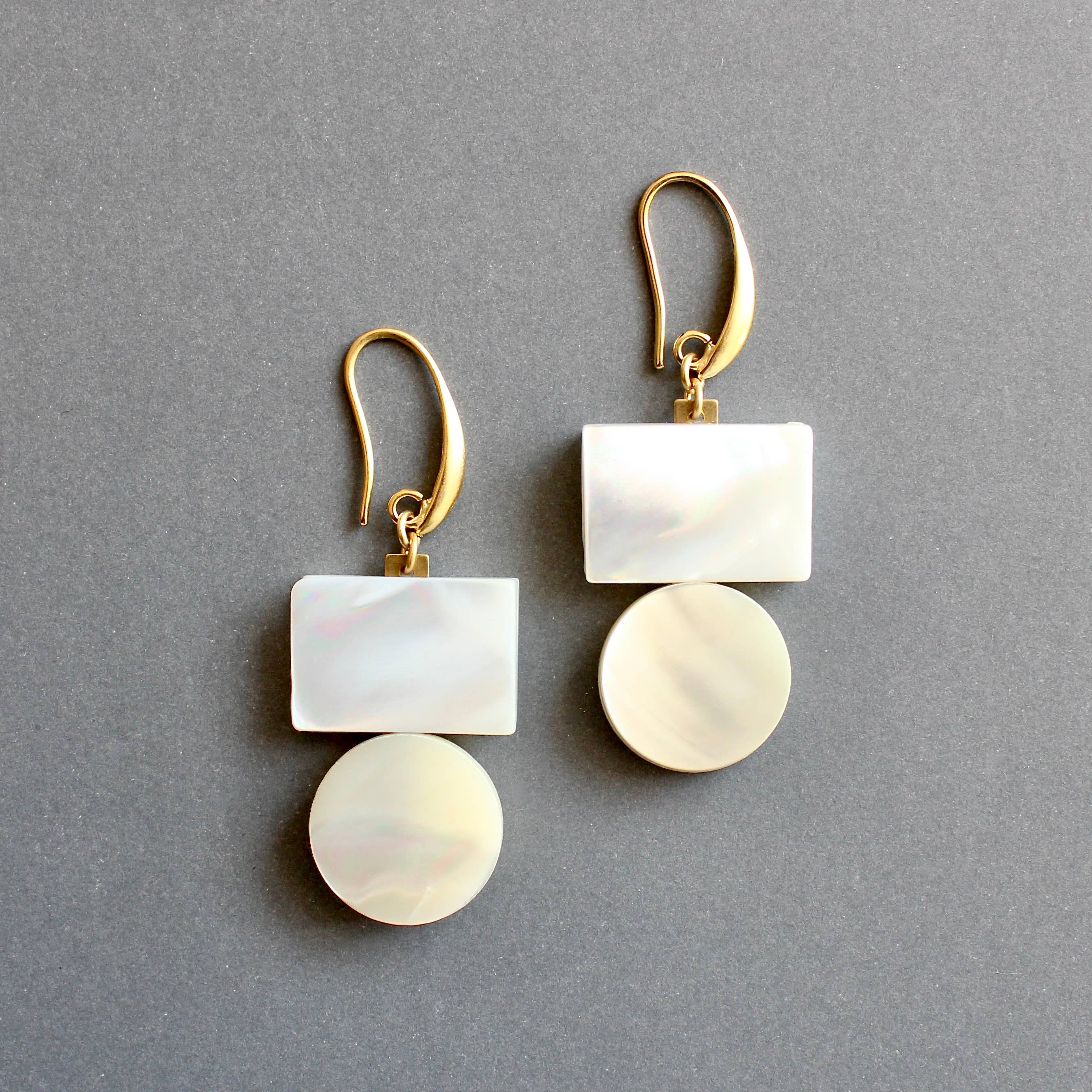 Mother of Pearl Geo Earrings