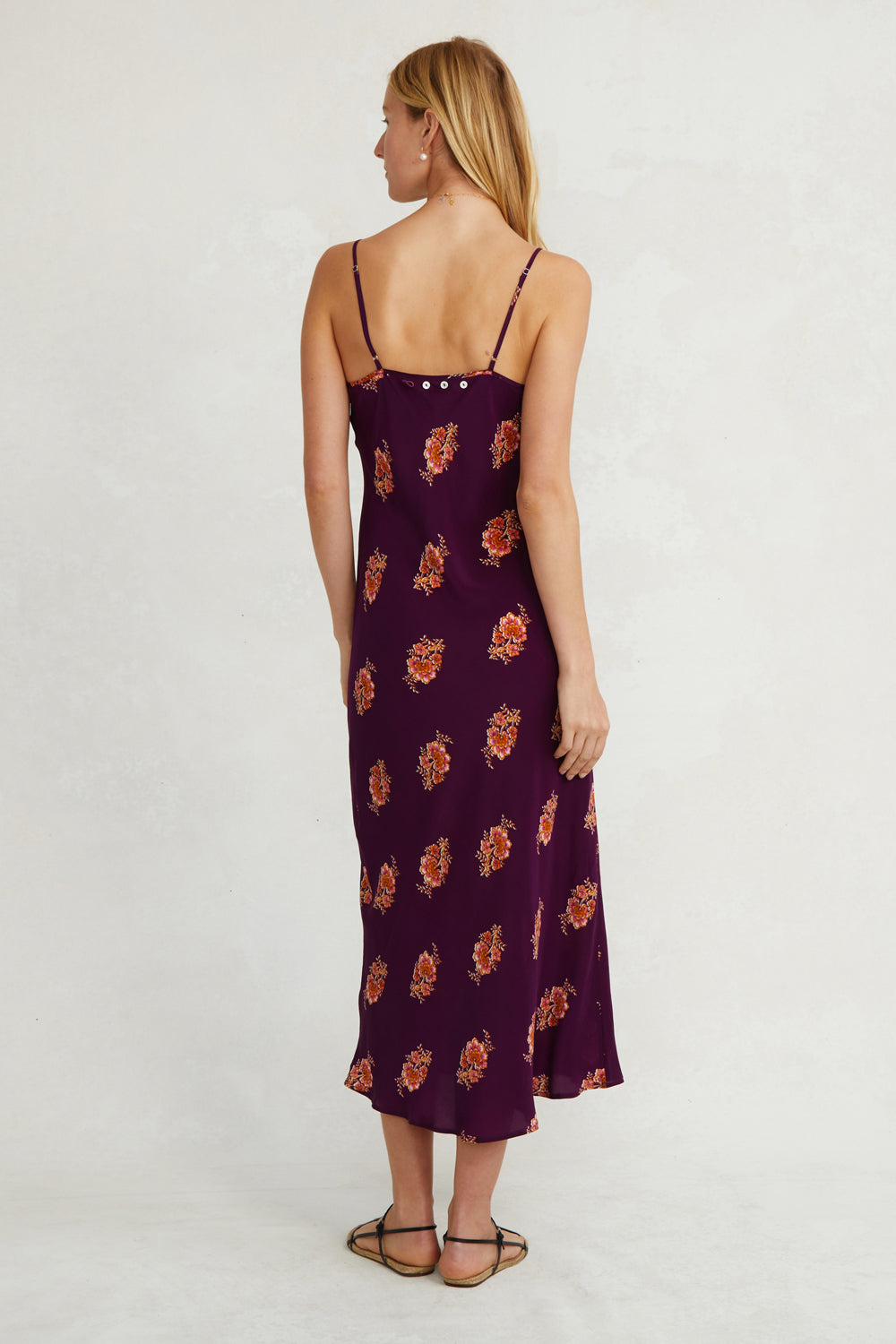 Silk Slip Dress in Grape Juice