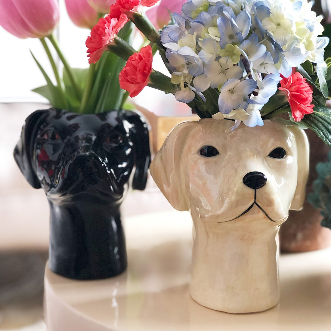 Yellow Labrador Retriever Vase