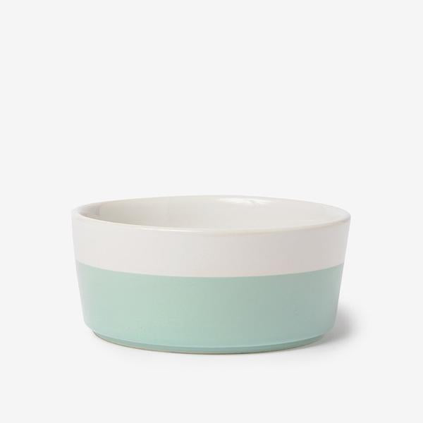 white ceramic dog bowl