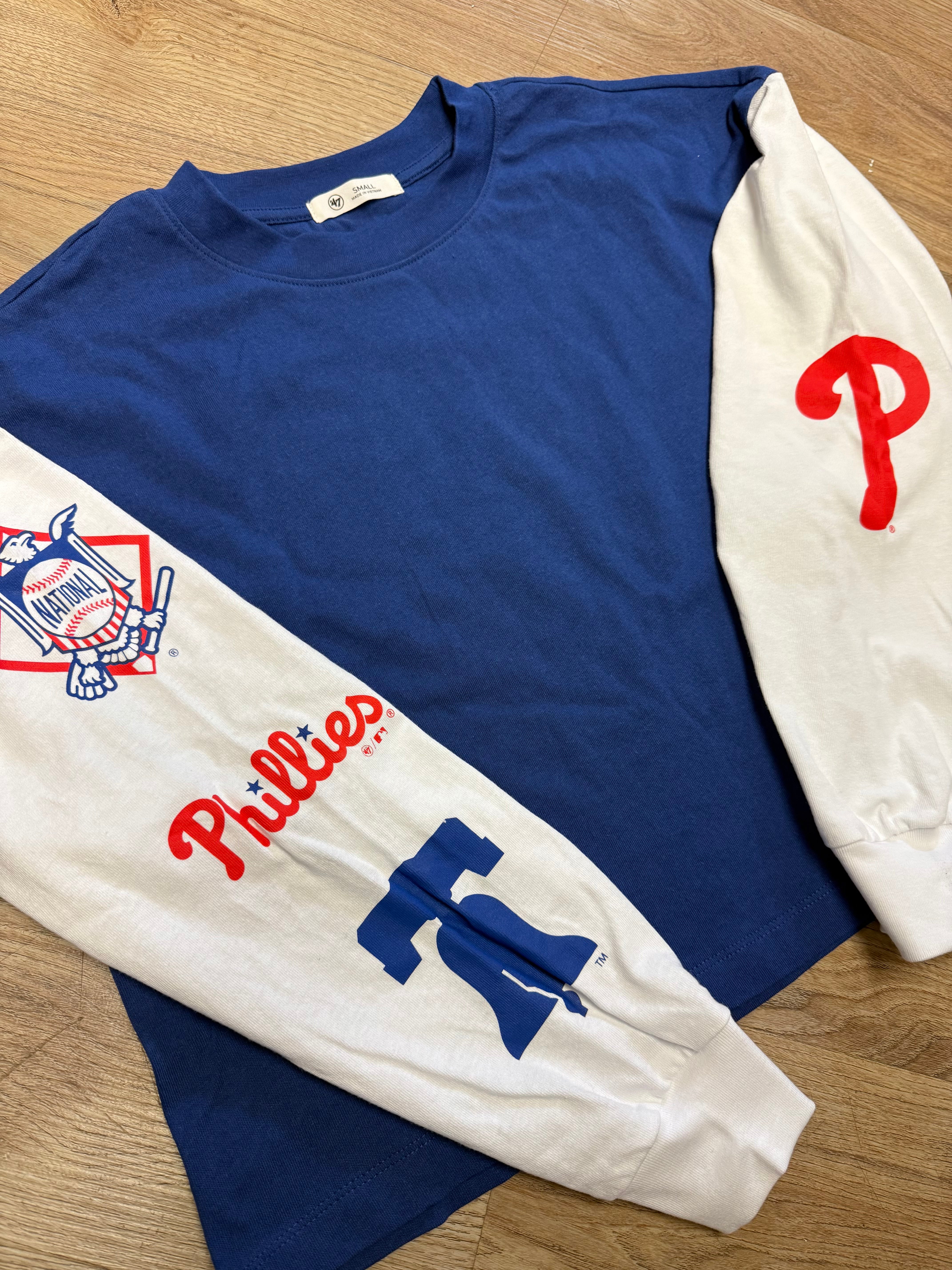 Ladies Phillies Royal Badge Sydney Long Sleeve Tee