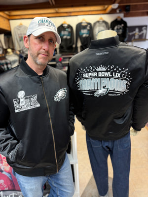 Eagles Black Satin Super Bowl Champions Satin Zip Up Jacket - LIMITED EDITION - Monkey's Uncle