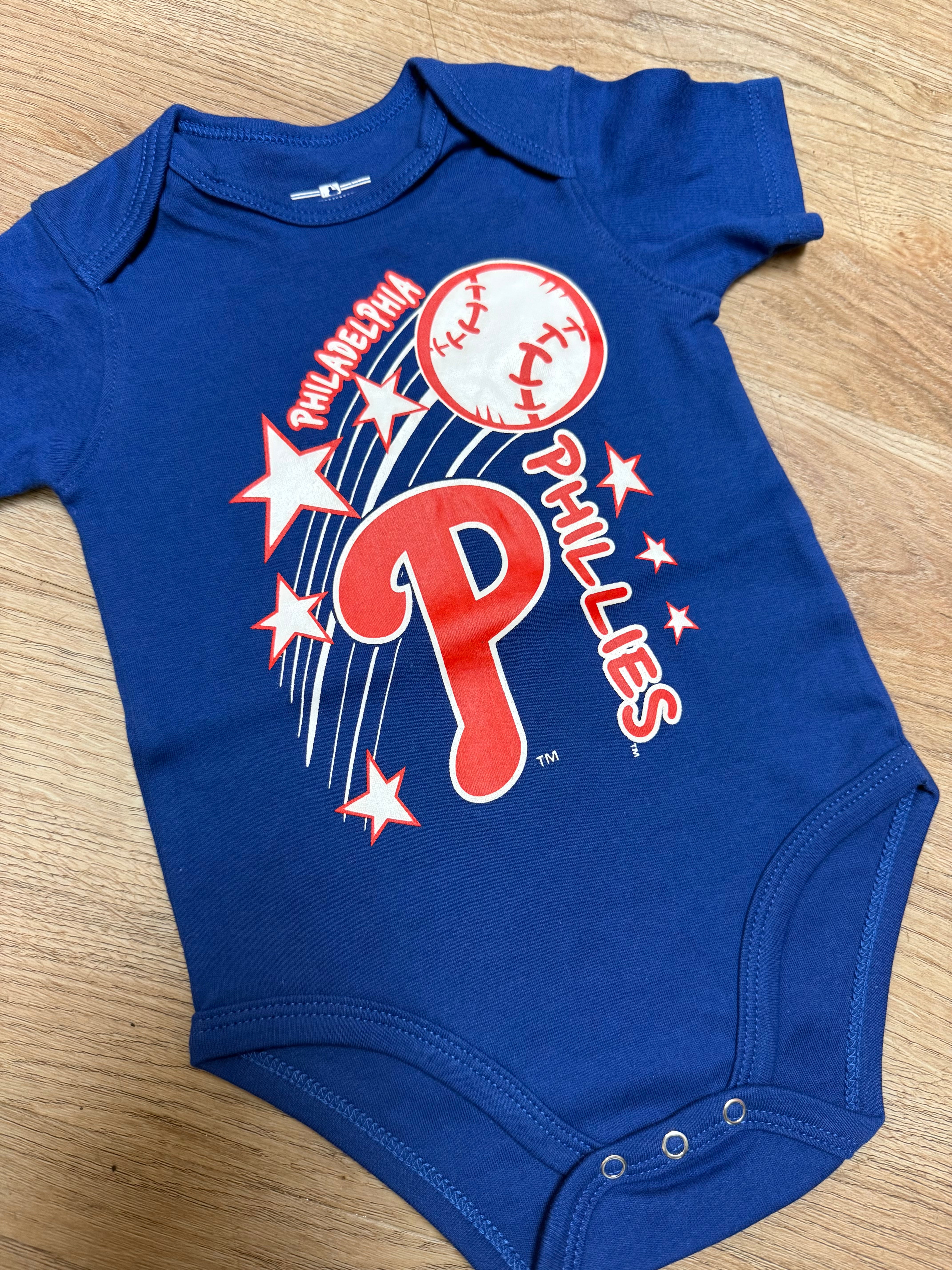 Baby Phillies Royal Fly Ball Onesie