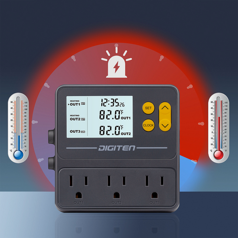 DIGITEN Temperature Controller Day/Night Temperature Controlled Outlet