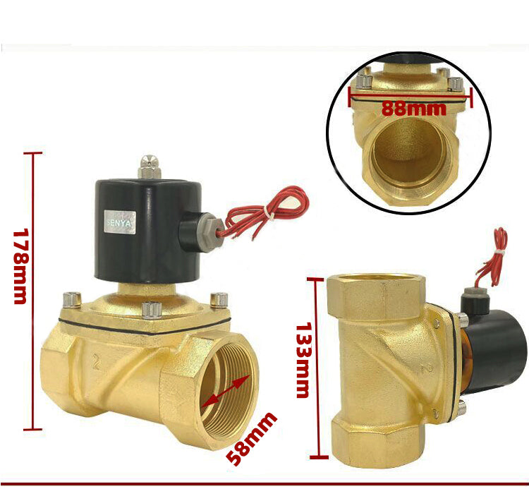 2 Inch 12v Dc Brass Electric Solenoid Valve Nc Normally Closed Digiten