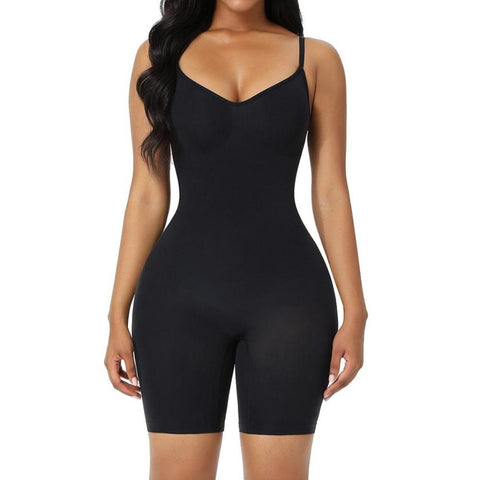 Curvqueen's Nicki Black Full-Body Bodysuit for a Sleek and Sculpted Figure
