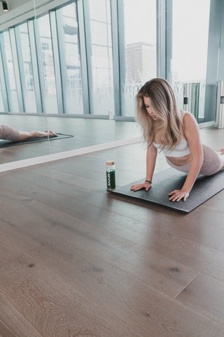 Woman doing yoga stretch