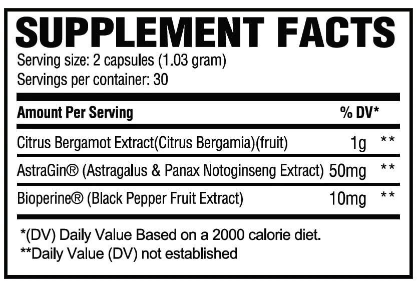 Bergamot Supplement Facts