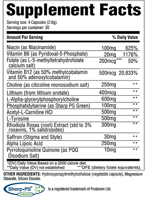 Brain+ Supplement Facts