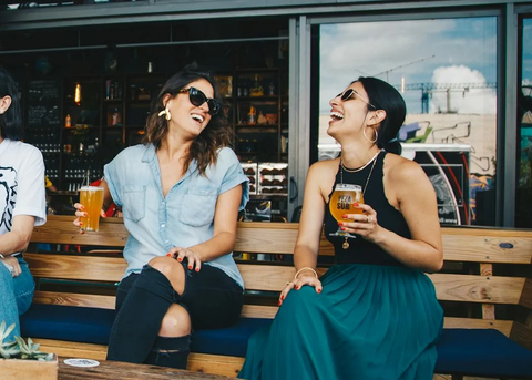 2 women enjoying a day outside