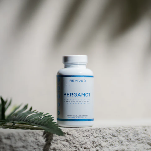 A bottle of Revive’s bergamot cardiovascular support