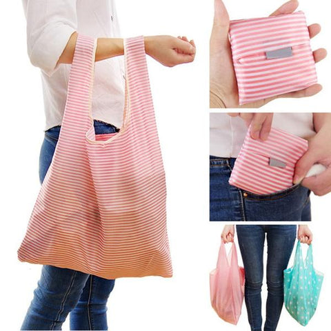 several images of folding bag in use