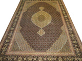 14617 - Tabriz Persian Hand-knotted Authentic/Traditional Carpet/Rug Silk-made Signed-piece/Size: 10'4" x 6'7"