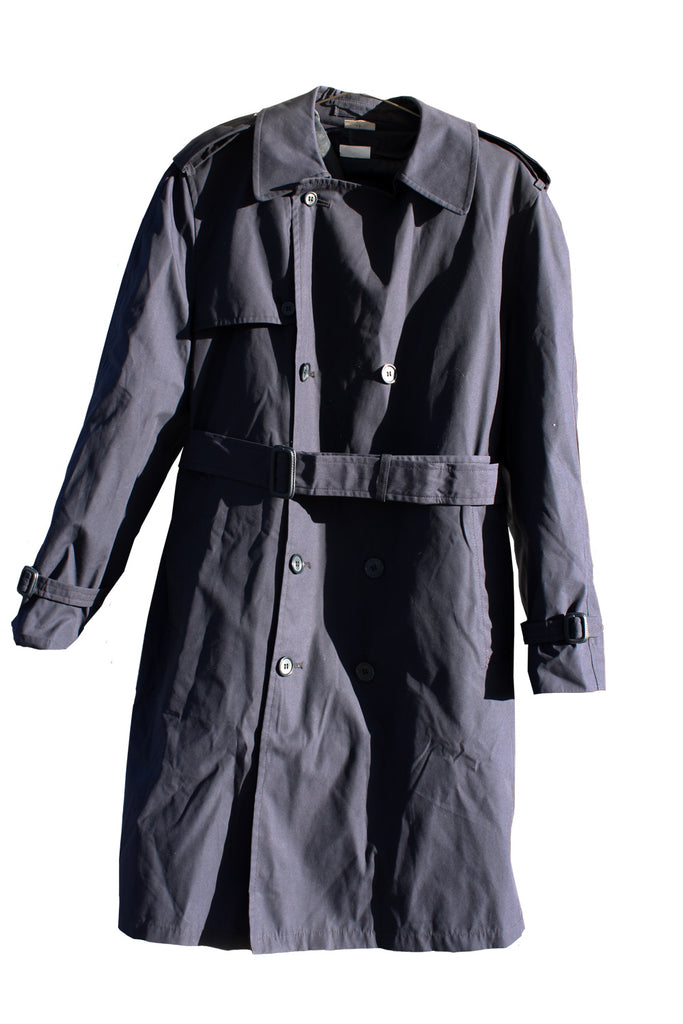 SALE USED Double Breasted Military Trench Raincoat w/liner - Navy (969 ...