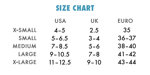 heels size chart