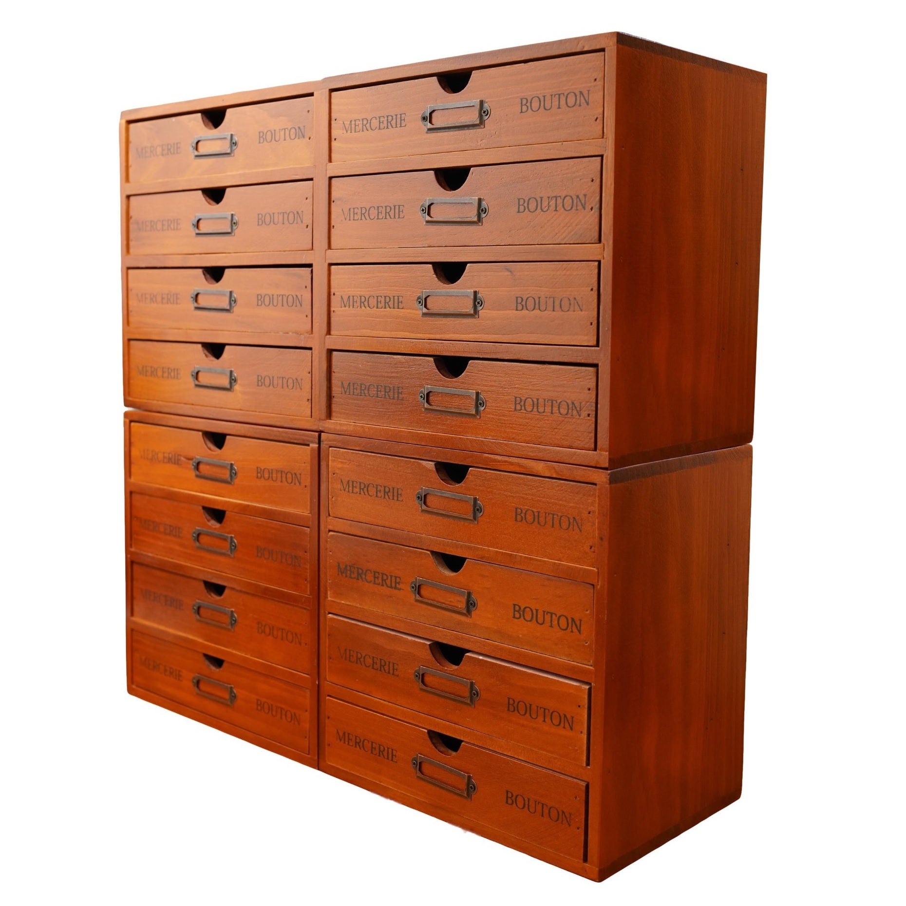 Wood Apothecary Medicine Cabinet 16 Drawers Label Organizer Card