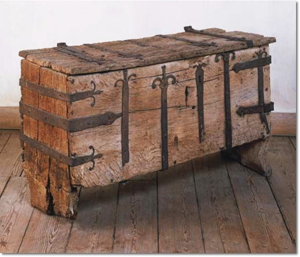 medieval wooden crate box