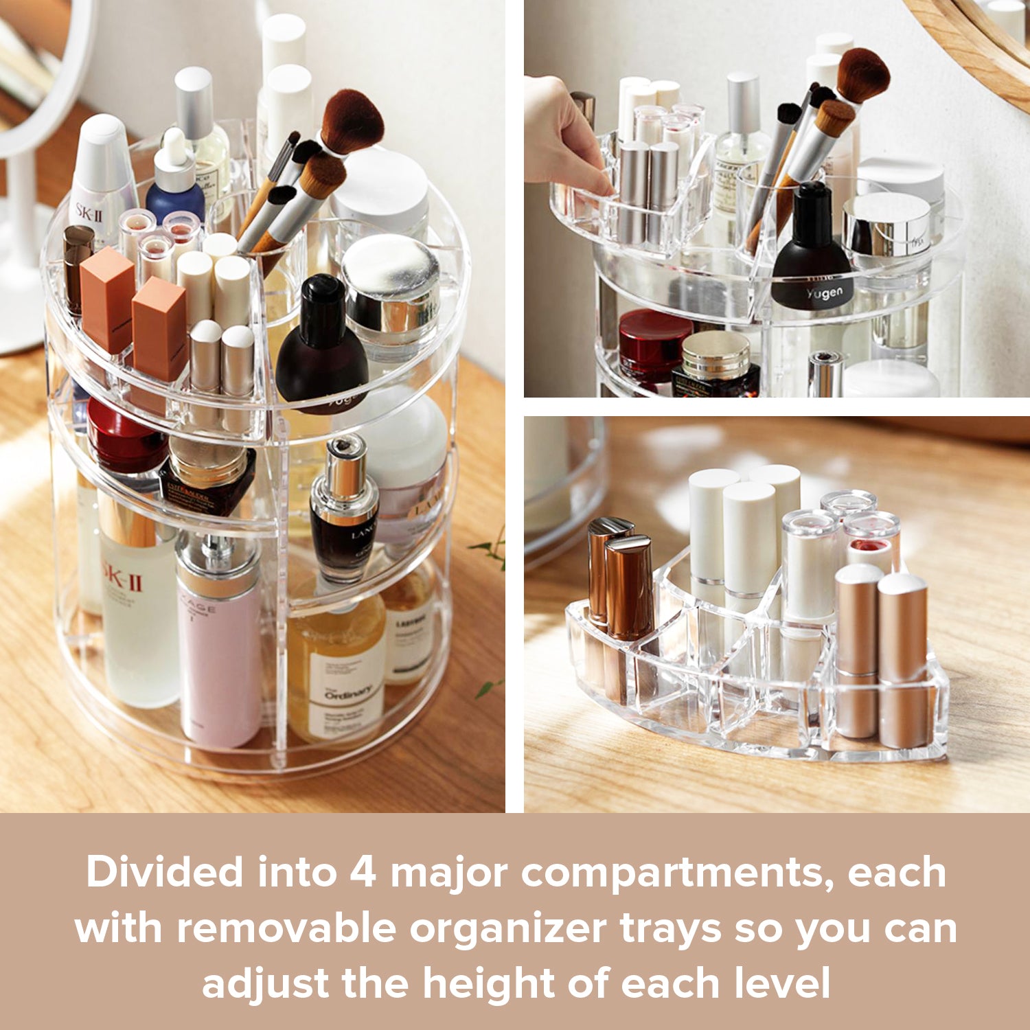 Vanity Rotating Makeup Organizer | Acrylic Storage She – Primo Supply l Curated Problem Solving