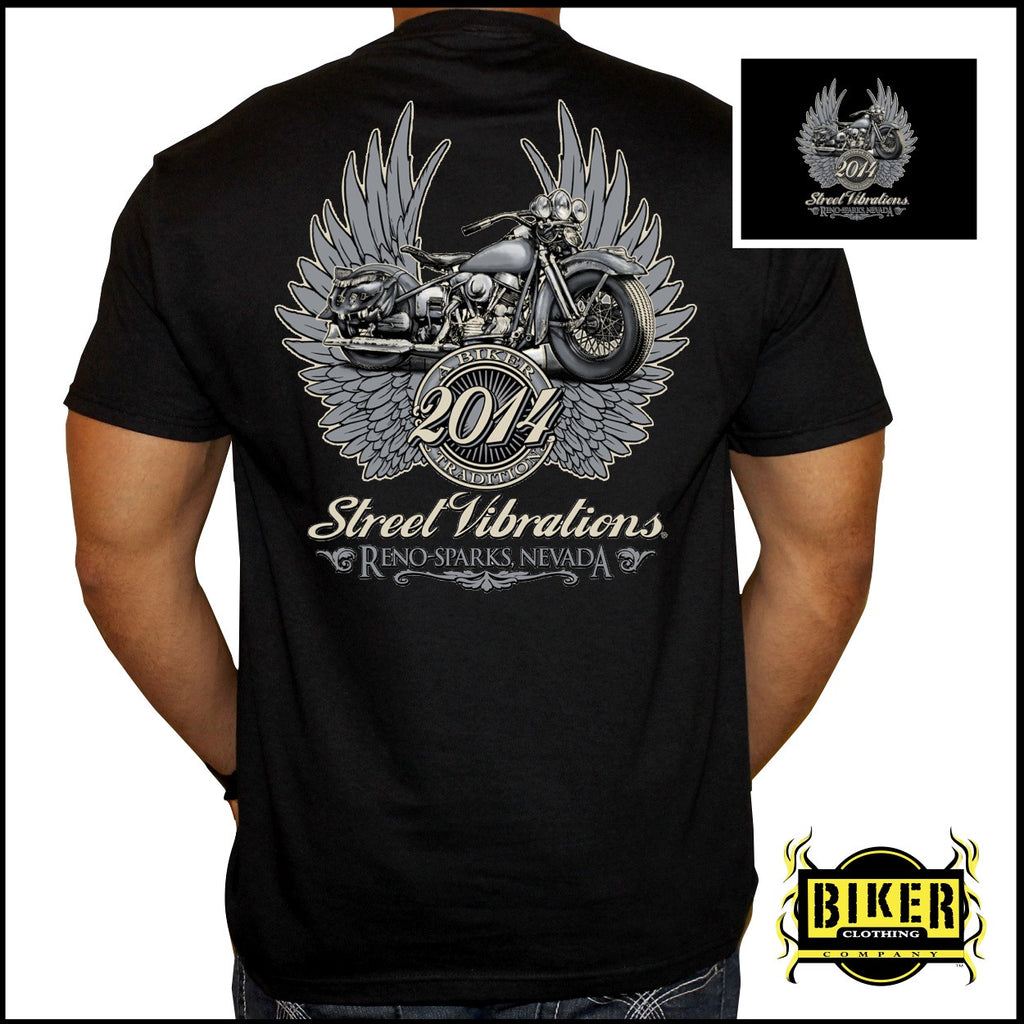 Official 2014 Street Vibrations Tradition T-Shirt in Black | Biker ...