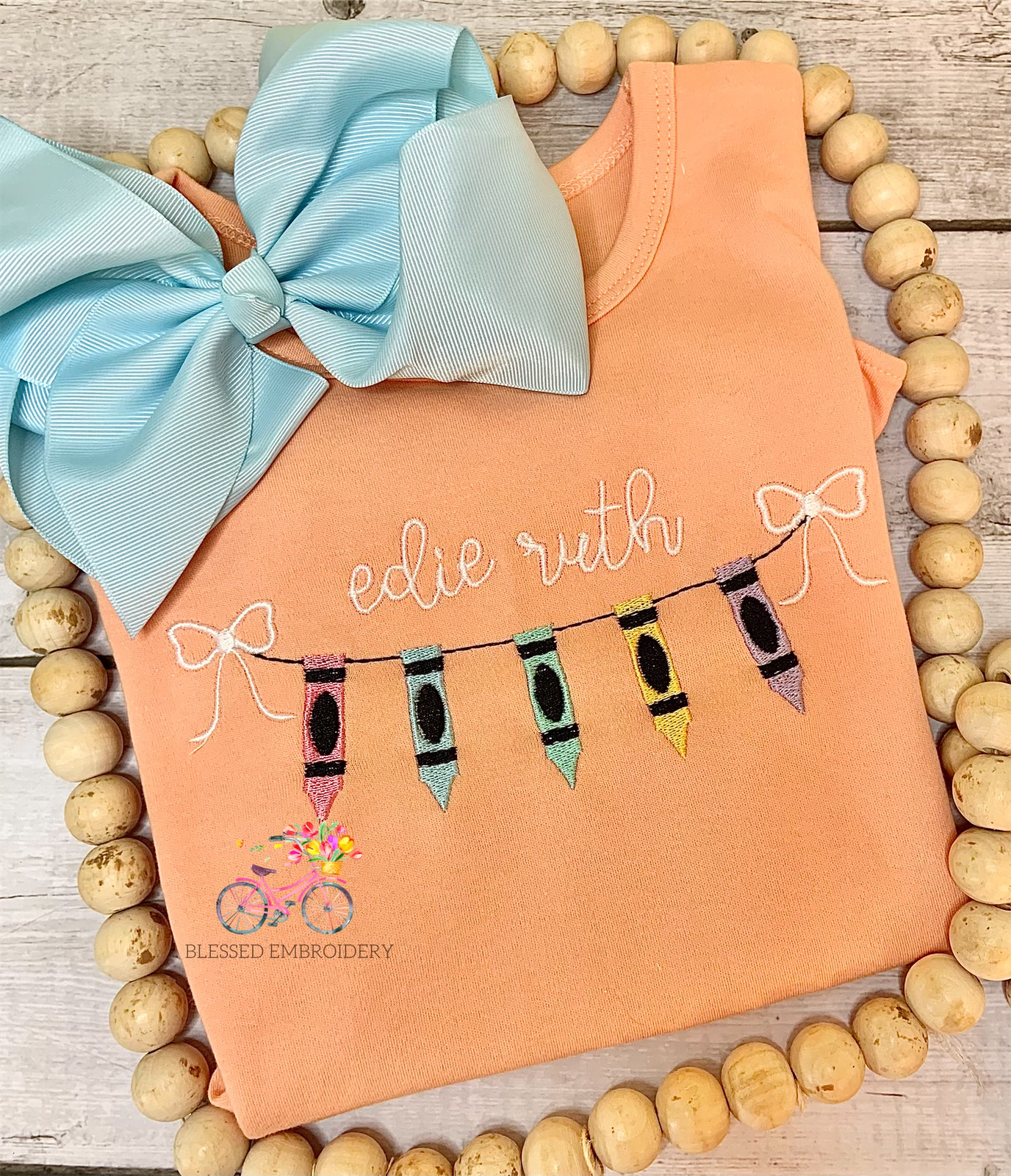 Girls Monogrammed Back To School Shirt