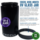 Erozul 60 ml Screw Top Airtight Wide Mouth Glass UV Jar - 3 Pack