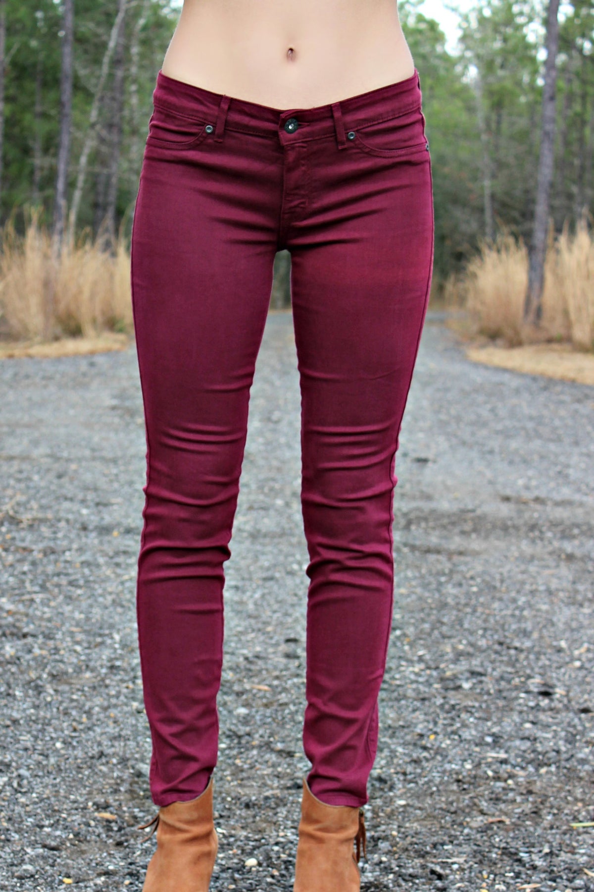 Rich & Skinny: Legacy Jeans, Burgundy - Elise