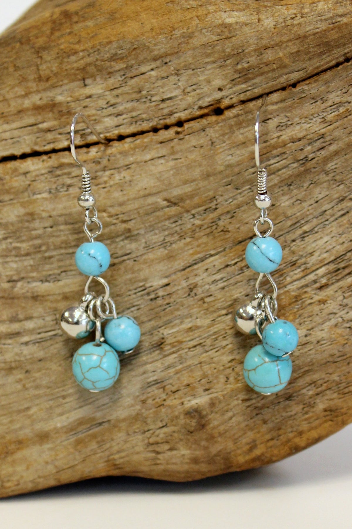 Mini Beads Cluster Earrings, Turquoise - Elise