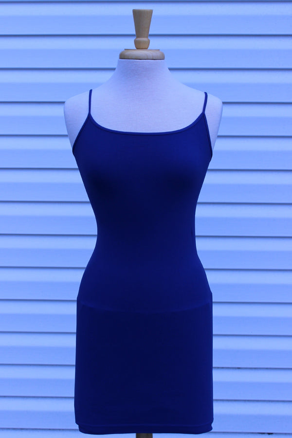 Tees by Tina: Cami Tunic Slip Dress, Cobalt - Elise