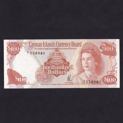 Cayman Islands (P11a) $100, L.1974 (1982), deep orange, A/1 224940, UNC