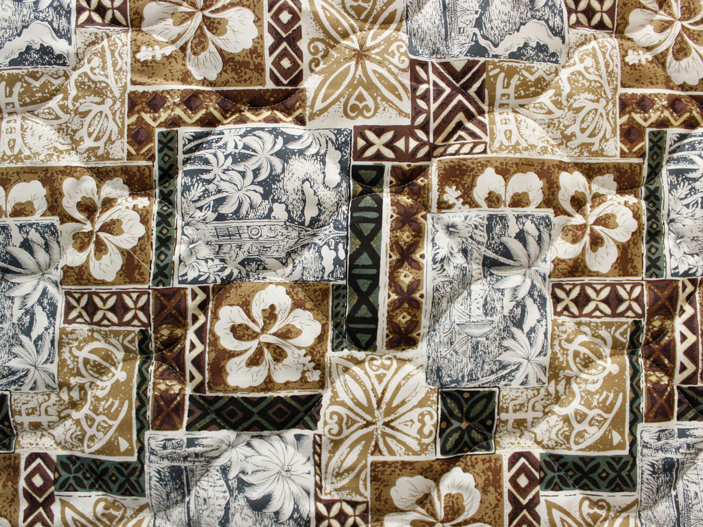 Poly Tapa Print - Quilted Fabric - 52 Wide - Polycotton – Ninth Isle