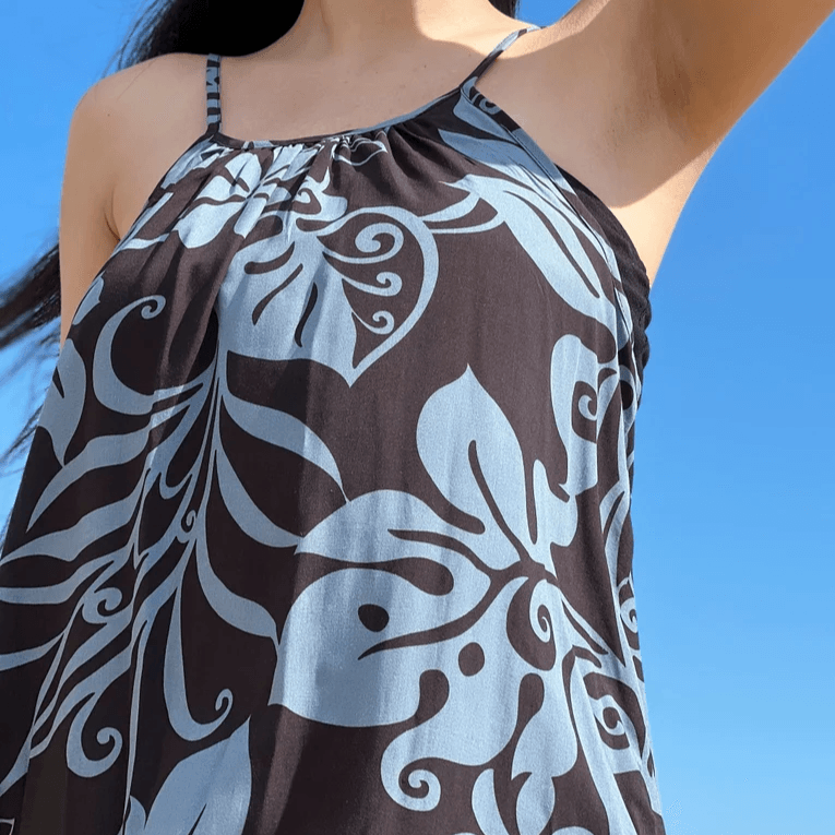 Monstera Abstract Halter Dress, Made in Hawaii - Ninth Isle, Made with Aloha