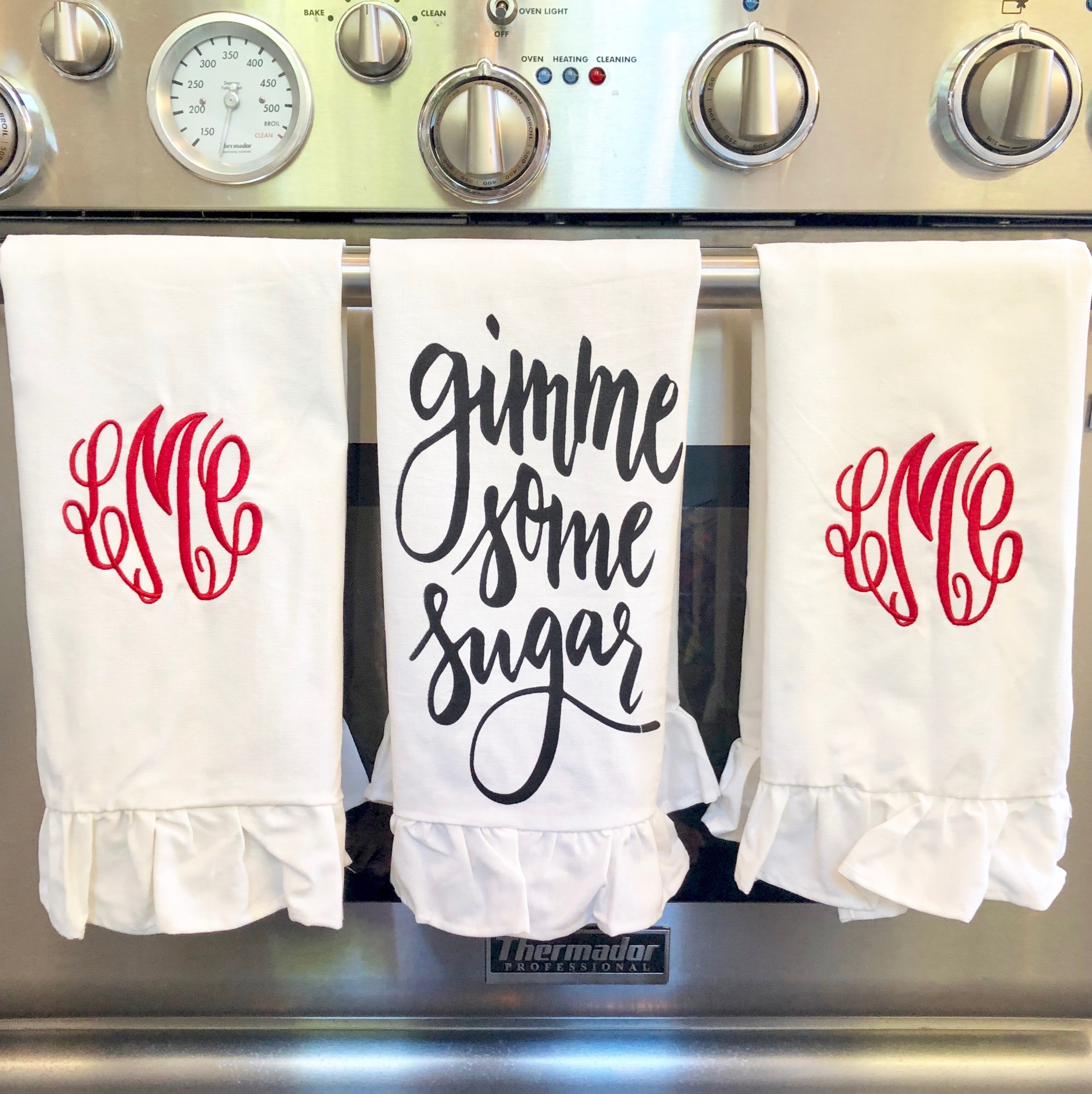 monogrammed dish towels