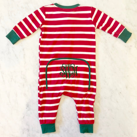 monogram baby pajamas