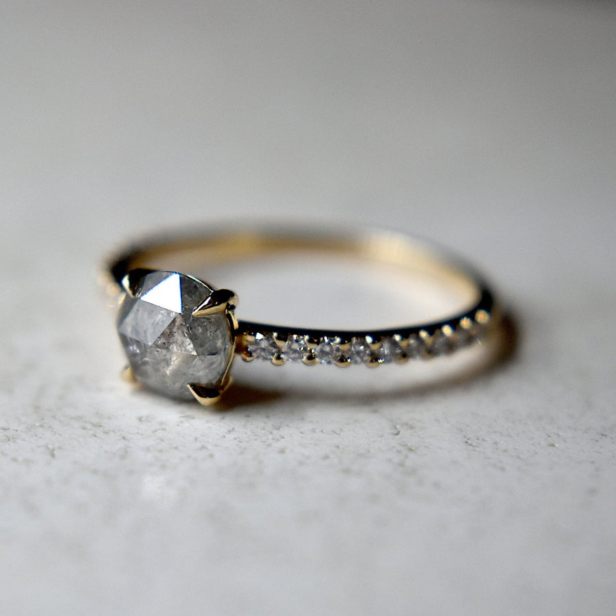 0.69ct Salt & Pepper Diamond Engagement Ring | Magpie Jewellery