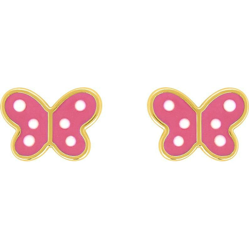 boucles d'oreilles papillons rose | 974