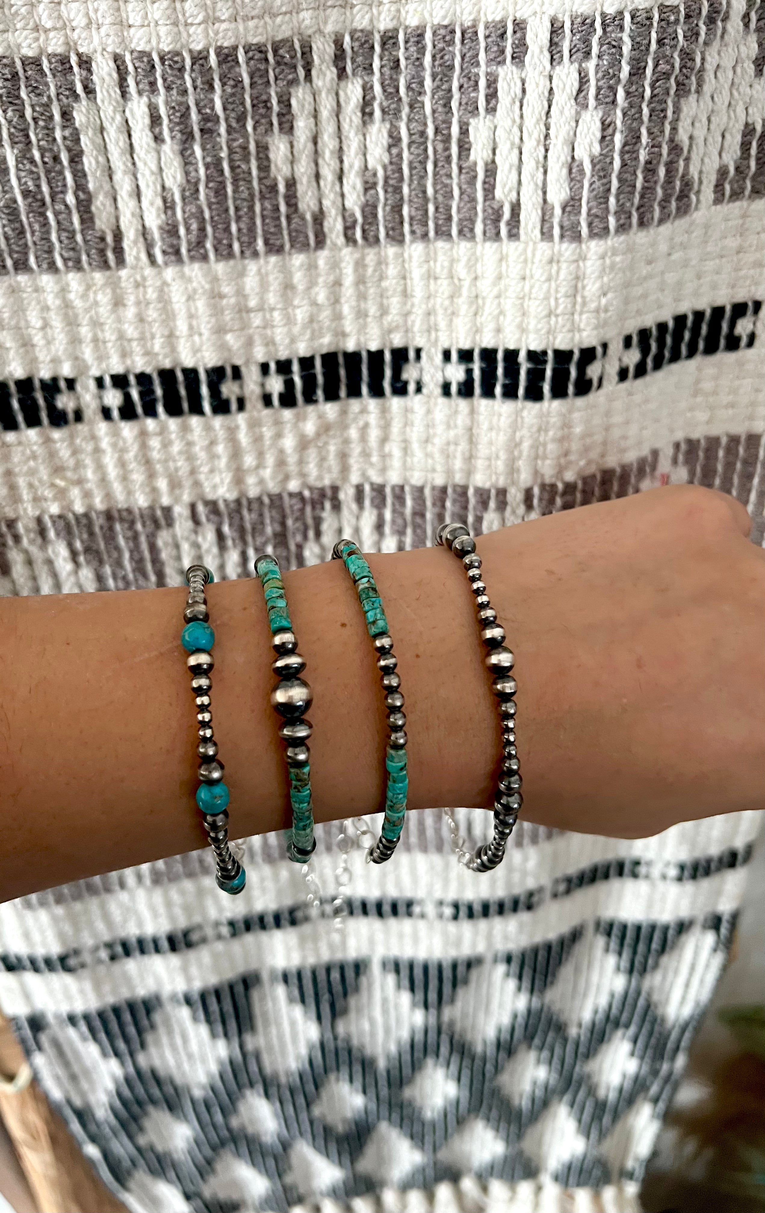 Turquoise and Pearl Bracelets