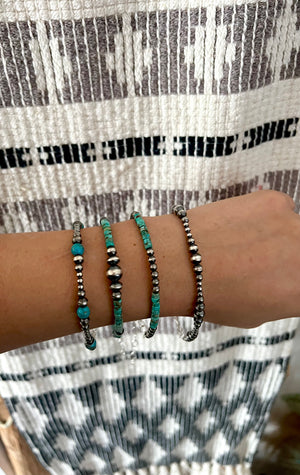 Turquoise and Pearl Bracelets - Wicked Cactus Company