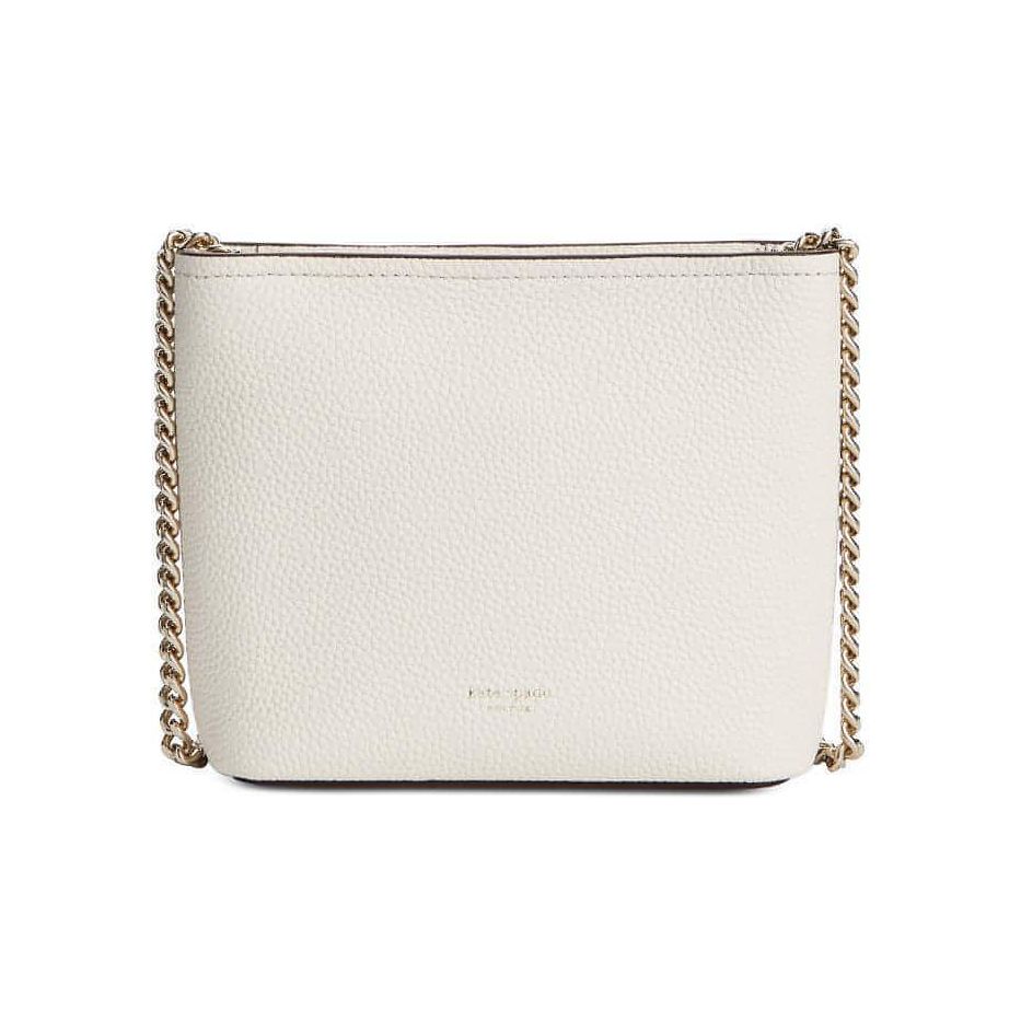 Brandat Outlet ,kate spade new york Polly Pebble Leather Chain Crossbody  (Parchment/Silver) ,Kate Spade New York