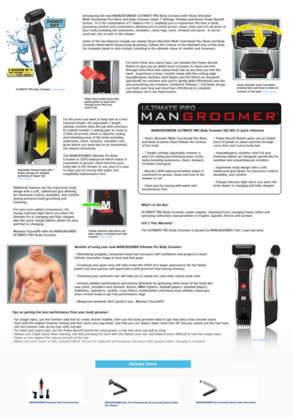 mangroomer ultimate pro body groomer and trimmer