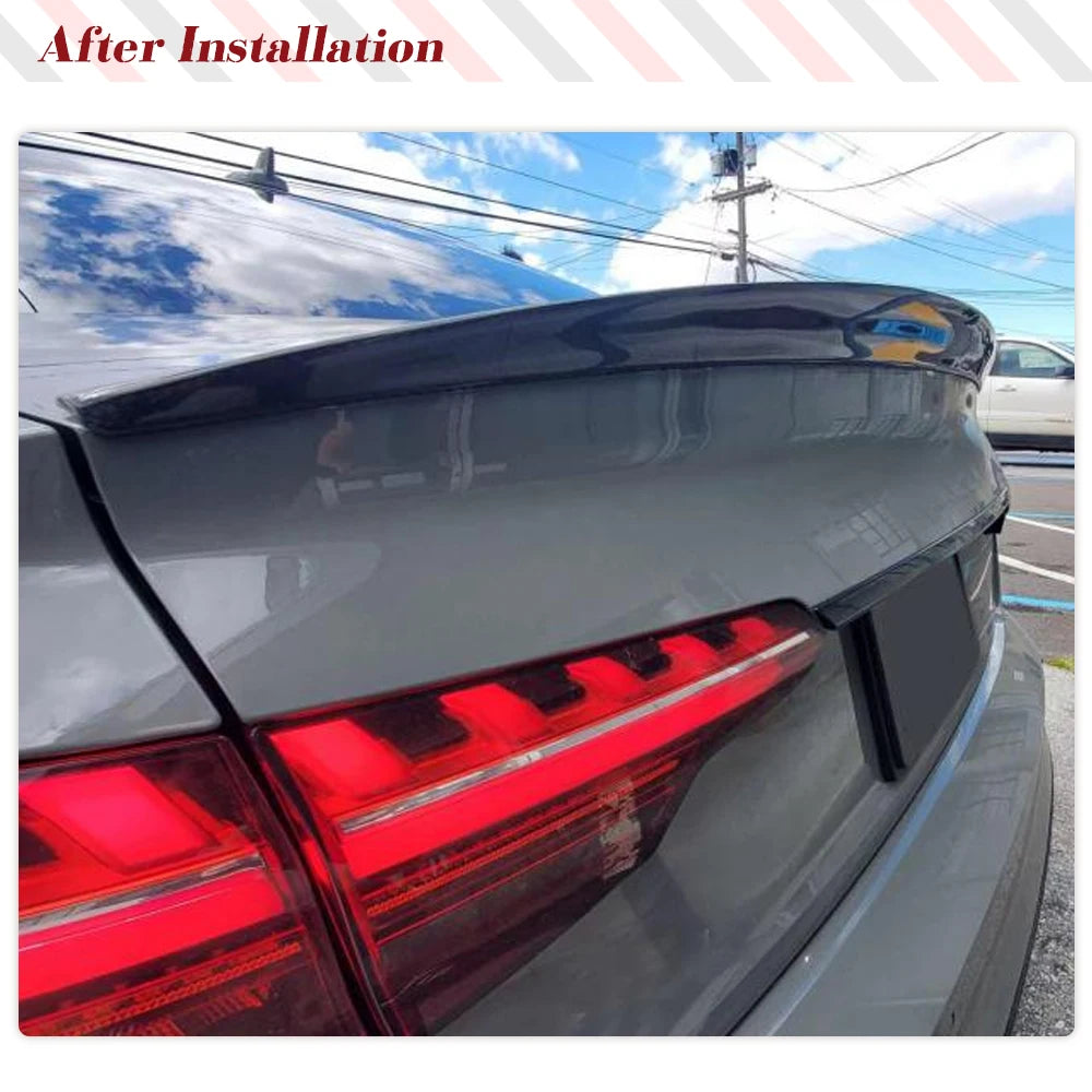 Carbon Fiber Trunk Racing Spoiler Boot Lip Wing Lid for Audi A4 Sline S4 B9 B9.5 Sedan 2017-2023 Rear Trunk Spoiler Boot Wing