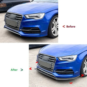For Audi S3 8V Earlier Stage 2013-2016 Car Front Bumper Lip Body Kits Front Blade Splitter Protector Cover Accessories Tuning - Limbotics Motorsports Group