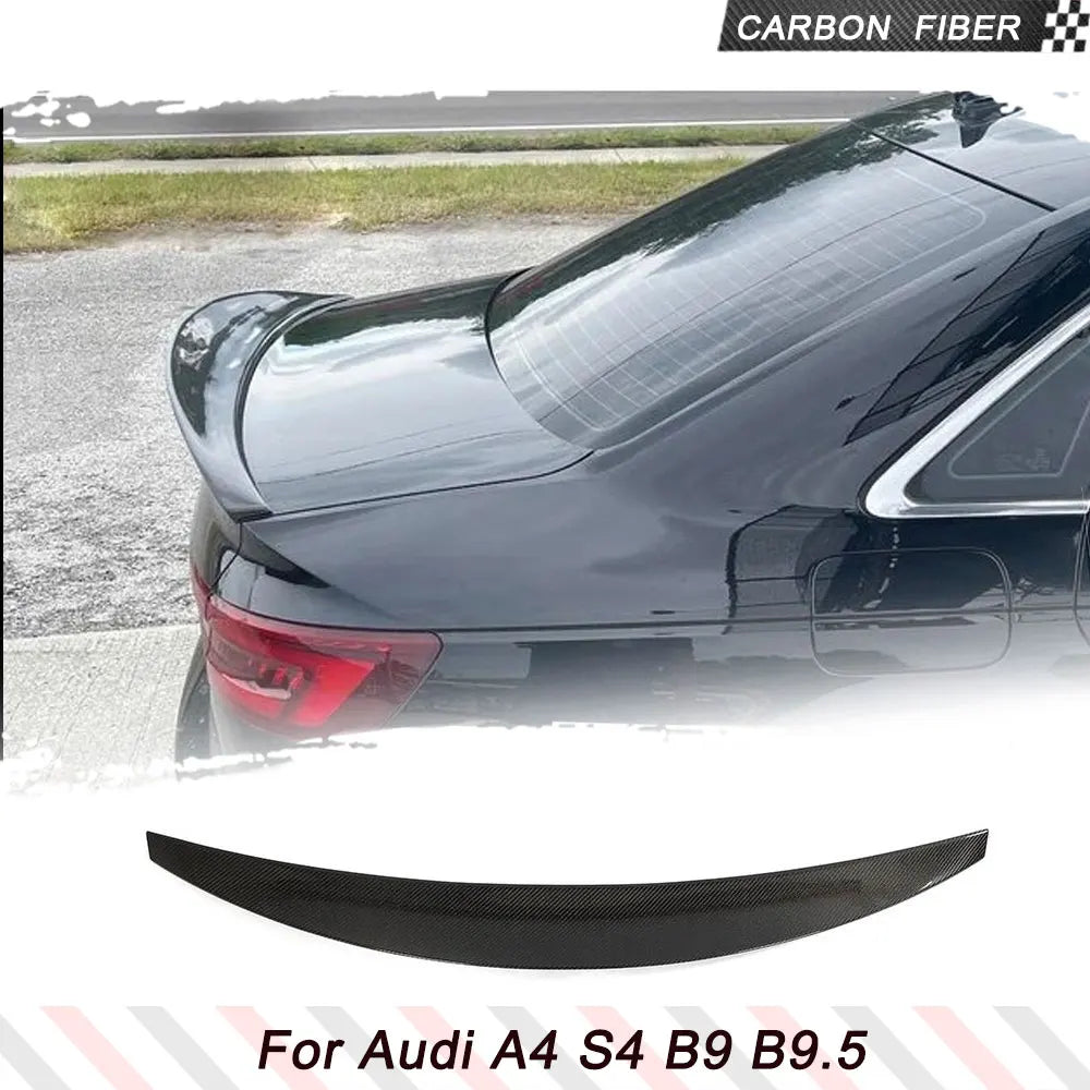 Carbon Fiber Trunk Spoiler Boot Lip Wing Lid for Audi A4 Sline S4 B9 B9.5 Sedan 2017-2023 Rear Trunk Spoiler Boot Lip Wing