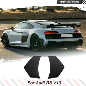 Dry Carbon Car Rear Bumper Trims Canards Splitters Fins Spoiler for Audi R8 V10 2023 2PCS Car Sticker Rear Canards - Limbotics Motorsports Group