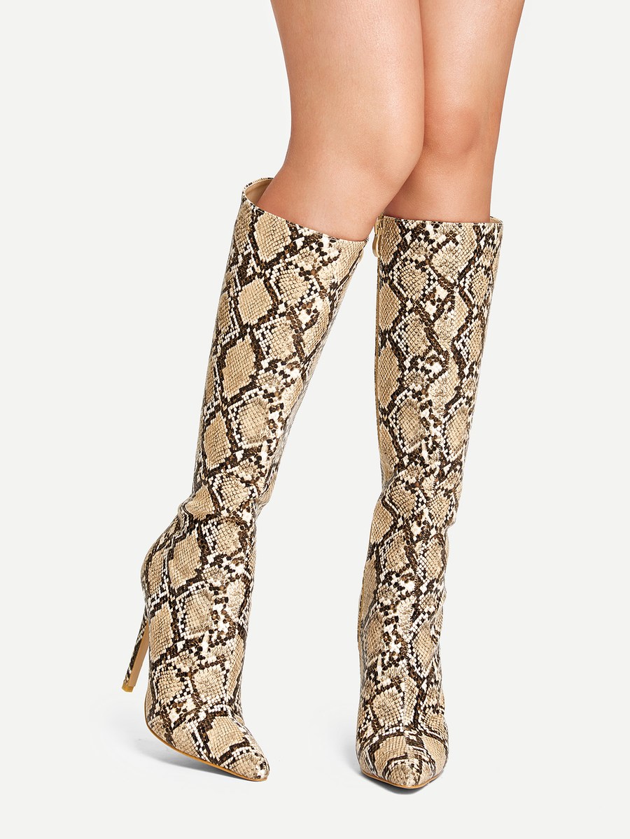 high snakeskin boots
