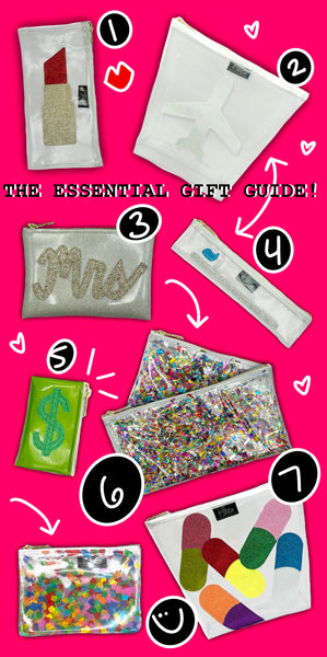 essentials for gifting, travel bags, bridal gifts, cash pouch, wallet, coin purse, confetti bag gift guide, handmade in brooklyn 