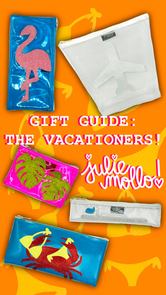 Gift guide for Vacation clutches, best gifts to take on vacation, beach buys, gifts for the beach, gifts for traveling, best bags for the beach, super sparkly beach bags, glitter beach bag, 