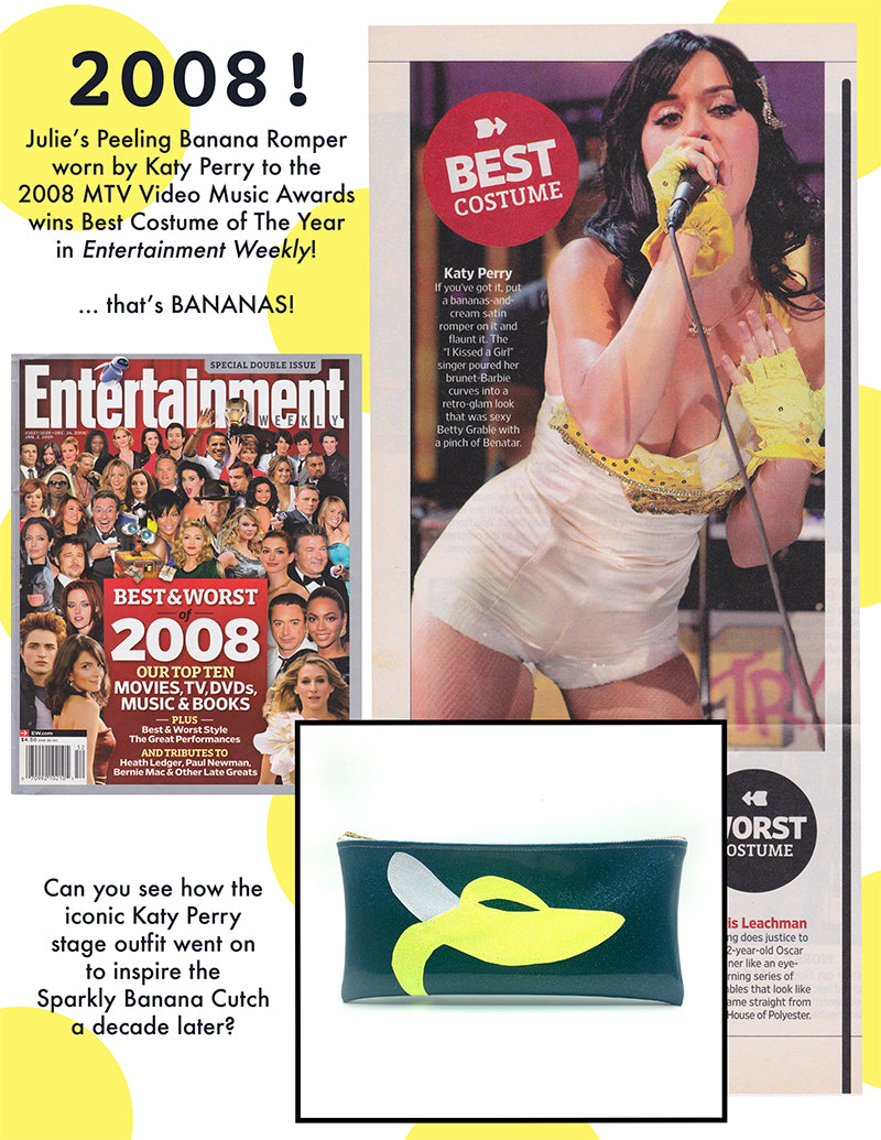 Katy perry Wearing Julie Mollo banana romper in Entertainment Weekly