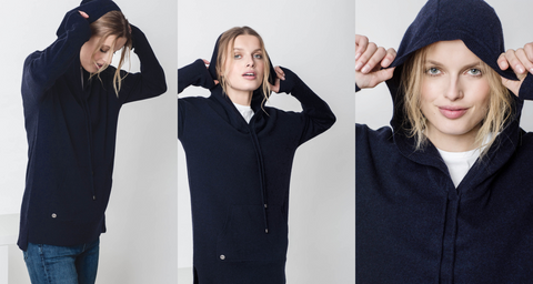 lucy nagle navy cashmere hoodie